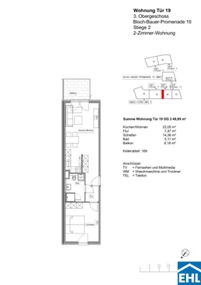 2-Zimmer-Wohnung mieten in Wien – 49 m², € 1.080 – Bild 7 von 7