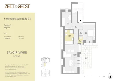 3-Zimmer-Wohnung mieten in Wien – 96,59 m², € 3.499 – Bild 5 von 6