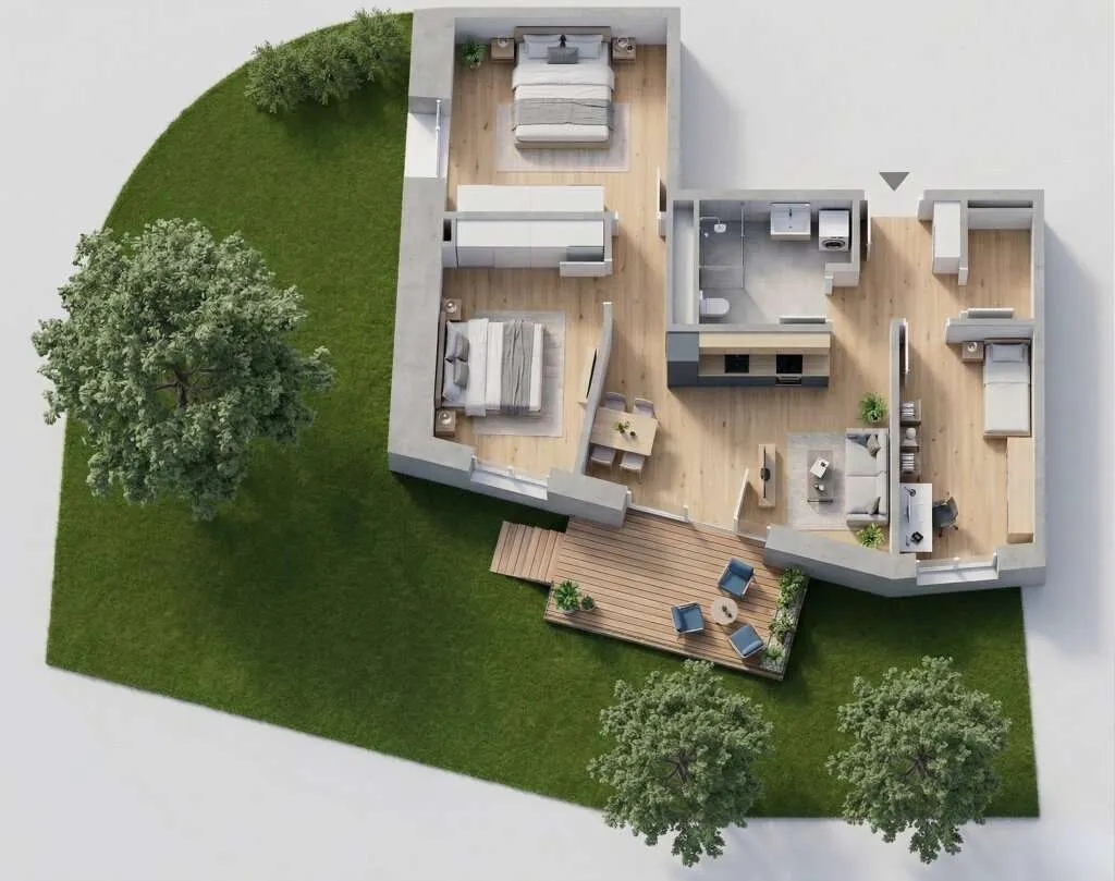 Provisionsfrei: 4-Zimmer Wohnung mit großem Garten & Balkon | ca. 72 m² | Quartier Anna - Ansicht 2