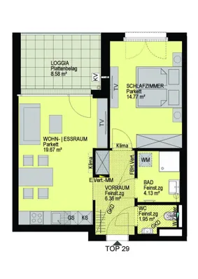2-Zimmer-Wohnung kaufen in Wien – 48,19 m², € 378.300 – Bild 2 von 19