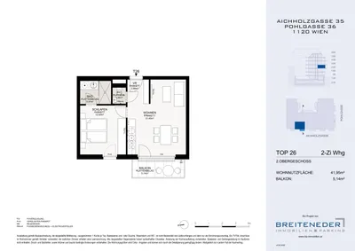 Wohnung kaufen in Wien – 41,95 m², € 290.000 – Bild 10 von 11