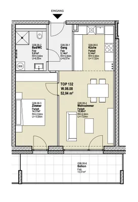 2-Zimmer-Wohnung mieten in Graz – 52,04 m², € 885 – Bild 7 von 8