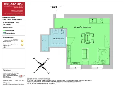 1-Zimmer-Wohnung mieten in Krems an der Donau – 30,89 m², € 399 – Bild 7 von 7