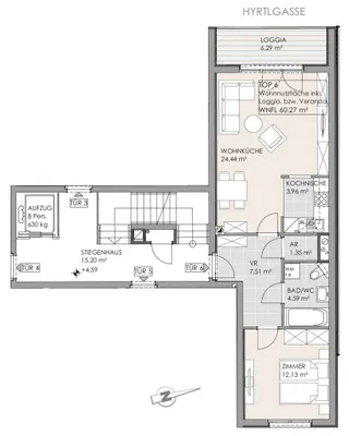 2-Zimmer-Wohnung kaufen in Wien – 60,27 m², € 345.000 – Bild 11 von 11