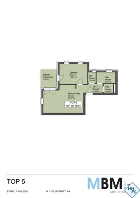 2-Zimmer-Wohnung kaufen in Mödling – 48,15 m², € 393.750 – Bild 6 von 7