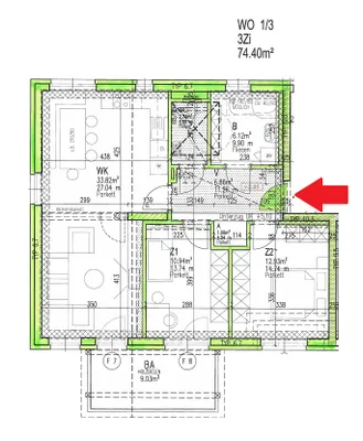 3-Zimmer-Wohnung mieten in Hartberg-Fürstenfeld – 74,4 m², € 865 – Bild 2 von 9