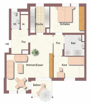3-Zimmer-Wohnung mieten in Bruck-Mürzzuschlag – 79,4 m², € 957 – Bild 3 von 4