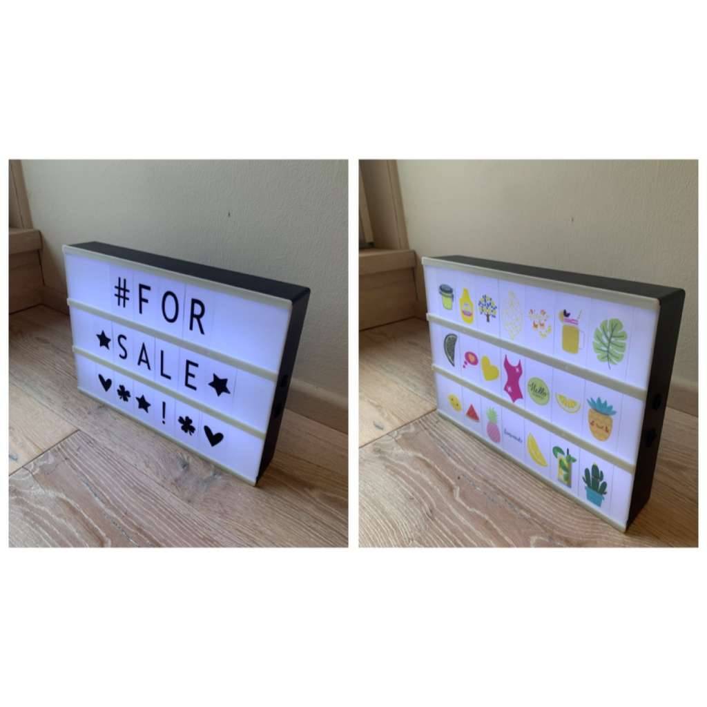 LED Leuchtkasten mit Buchstaben und Sommermotiven
