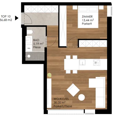 2-Zimmer-Wohnung kaufen in Innsbruck-Land – 57 m², € 374.744