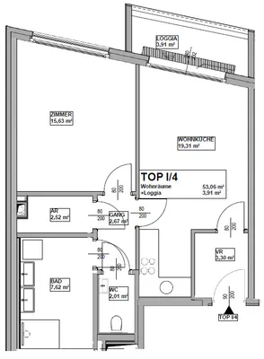 2-Zimmer-Wohnung mieten in Wien – 56,97 m², € 960 – Bild 2 von 14