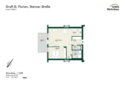 2-Zimmer-Wohnung mieten in Deutschlandsberg – 55,1 m², € 734 – Bild 11 von 12