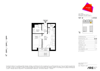 2-Zimmer-Wohnung mieten in Wien – 45,83 m², € 829 – Bild 15 von 15