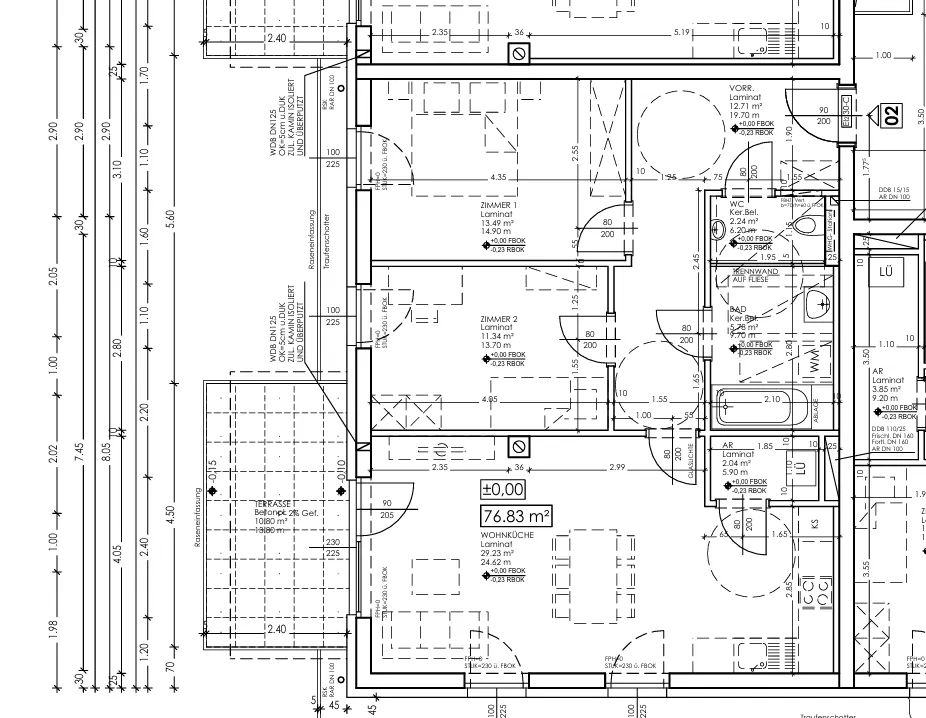 Geförderte 3-Zimmer Mietwohnung mit Kaufoption | ca. 76 m² | Erdgeschoss | Terrasse - Widok 2