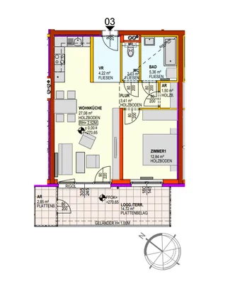2-Zimmer-Wohnung mieten in Sankt Pölten Land – 56,44 m², € 810 – Bild 2 von 9