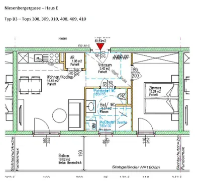 2-Zimmer-Wohnung mieten in Graz – 40,81 m², € 580 – Bild 11 von 11