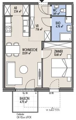 Exklusives Wohnen auf höchstem Niveau - 50m2, 2-Zi. klimatisiert, Erstbezug mit Premium-Ausstattung, Nähe Klinik Floridsdorf, Ruhelage – Bild 3