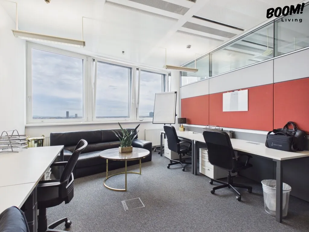 Modernes Büro 18. Etage Wien 1210, Garage, Einbauküche, Internet, Reinigung ! – pohled 2