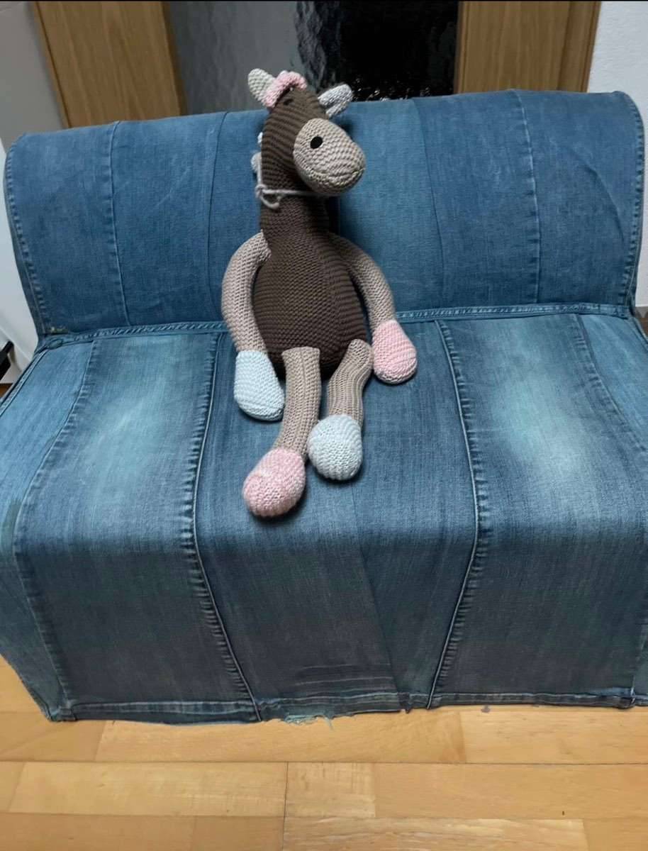Kindersofa aus Jeansstoff