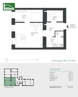 2-Zimmer-Wohnung kaufen in Wien – 47,19 m², € 225.000 – Bild 14 von 14