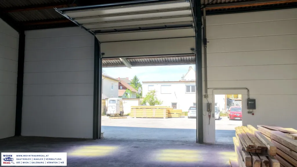 Praktische Industrie- / Werkshalle mit großem Einfahrtstor zur Miete in St. Valentin - Ansicht 2