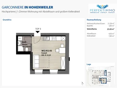 1-Zimmer-Wohnung mieten in Bregenz – 25,08 m², € 699 – Bild 10 von 10