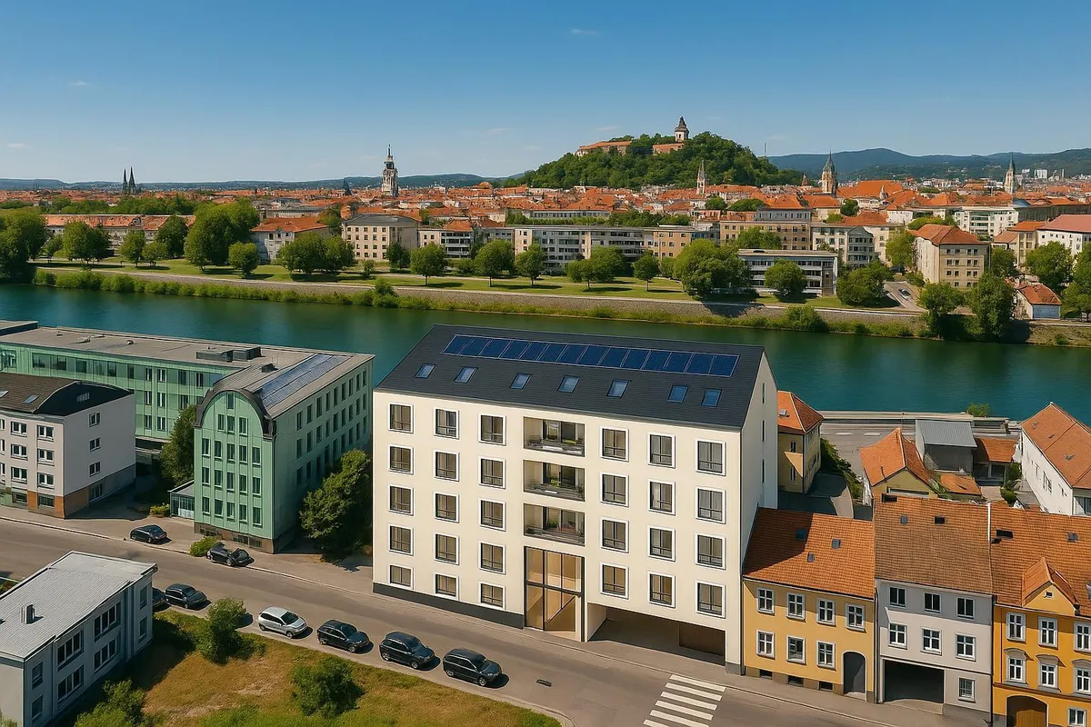 PURE ON THE MUR RIVER - FÜR ANLEGER- unser neues Wohnprojekt an der Mur - TOP 12; MP - Ansicht 2