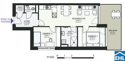 3-Zimmer-Wohnung mieten in Graz – 60,49 m², € 1.073 – Bild 23 von 23