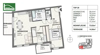 3-Zimmer-Wohnung mieten in Sankt Pölten – 73,62 m², € 1.199 – Bild 25 von 25