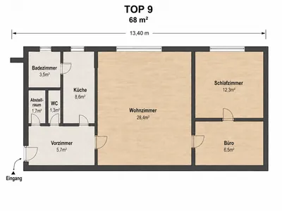 2-Zimmer-Wohnung mieten in Wien – 68 m², € 1.130 – Bild 1 von 6