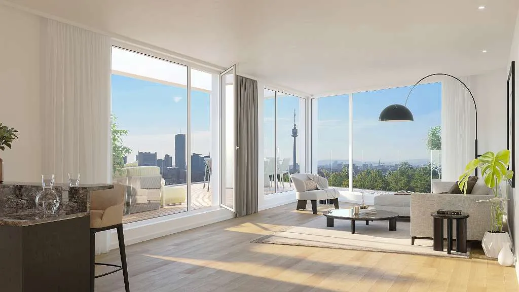 *NEU AM MARKT & PROVISIONSFREI* Luxuriöse Wohnhausanlage mit Blick ins Grüne und auf die Skyline von Wien *Nähe U6 Floridsdorf und Kagraner Platz* - Ansicht 2