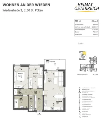 3-Zimmer-Wohnung mieten in Sankt Pölten – 71,51 m², € 905 – Bild 7 von 7