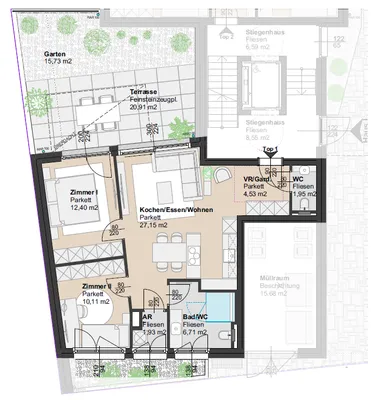 3-Zimmer-Wohnung kaufen in Mödling – 64 m², € 490.000 – Bild 9 von 9