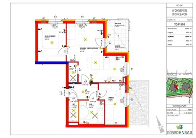 3-Zimmer-Wohnung mieten in Rohrbach – 69,44 m², € 711 – Bild 3 von 3