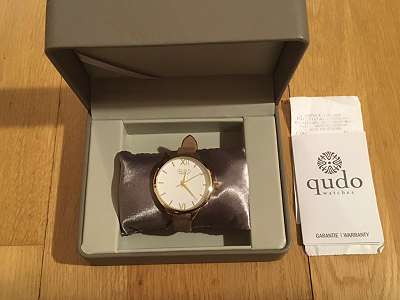 Buy Qudo Roma Primula White Cipria Rose Gold Ladies Leather Watch Online at  desertcartOMAN