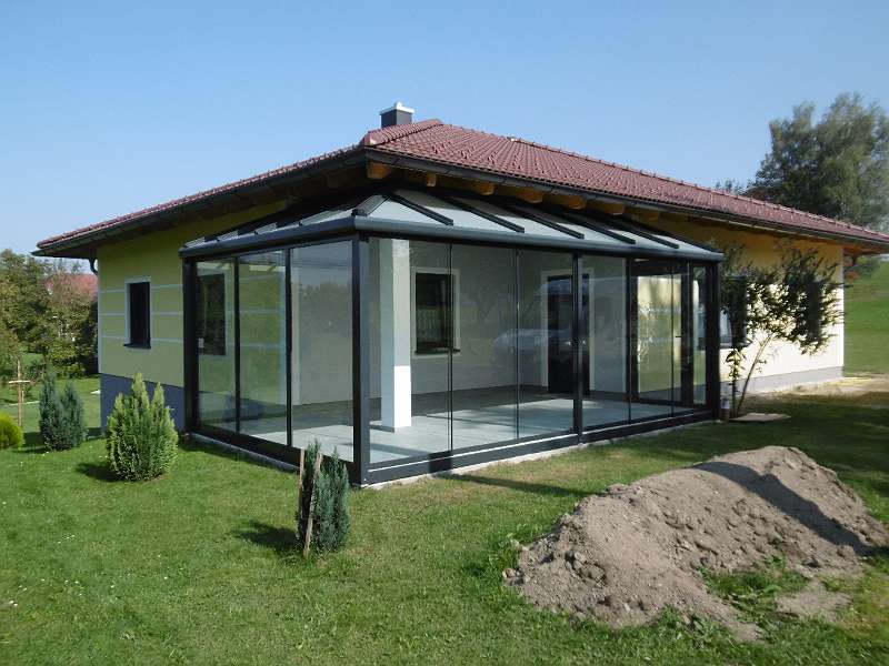 Terrassenverglasung , Schiebeverglasung , Ganzglasschiebeanlage