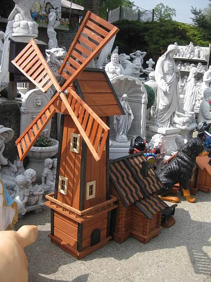 Windmühle mit Wasserrad 160 cm hoch Holz Mühle Wassermühle ...
