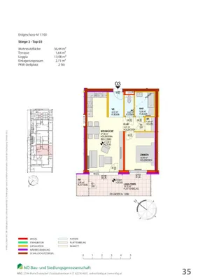 2-Zimmer-Wohnung mieten in Sankt Pölten Land – 56,44 m², € 810 – Bild 4 von 5
