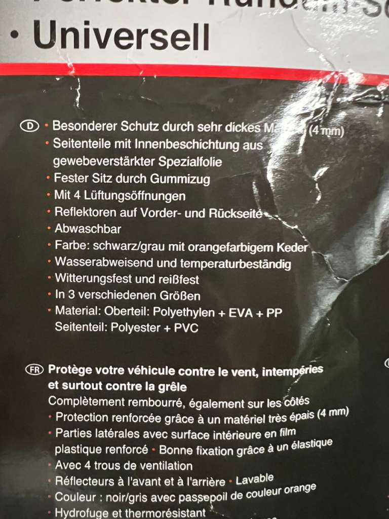 Hagelschutz Pelerine SUV Gr. L, € 100,- (1200 Wien) - willhaben