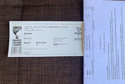 1 Ticket PK1, Die Toten Hosen + Gerhard Polt & Well-Brüder, 09.08.2023,  Wien, Theater im Park, € 70,- (8041 Graz) - willhaben