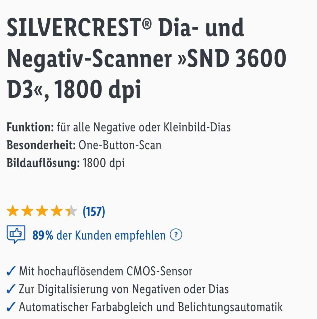 3600 1800 (5020 und New! »SND SILVERCREST Negativ-Scanner willhaben 30,- Salzburg) € - dpi, D3«, Dia-