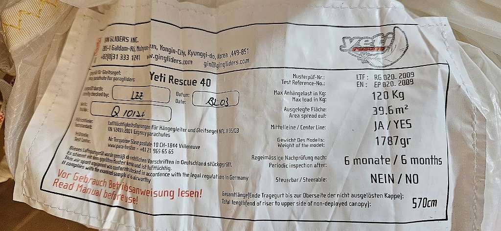 Yeti rescue 40 120kg 