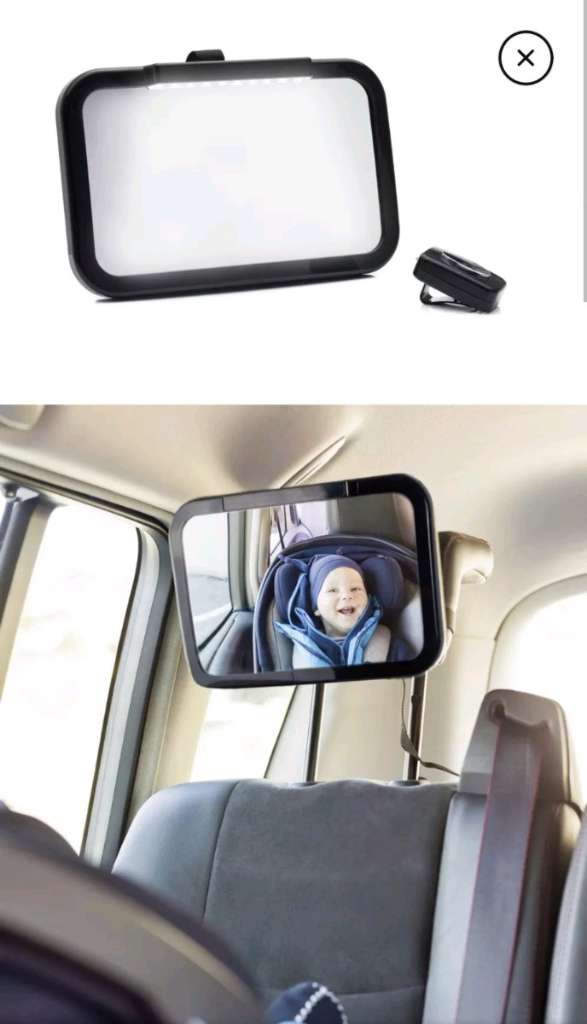 Rückspiegel mit LED Beleuchtung Auto Baby/ Kind, € 10,- (1020 Wien