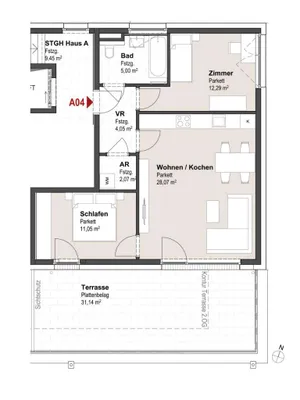 3-Zimmer-Wohnung kaufen in Salzburg Stadt – 62,53 m², € 775.372 – Bild 4 von 6