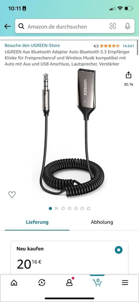 Kaufe Aux Bluetooth Adapter Dongle Kabel für Auto 3,5mm Jack Aux