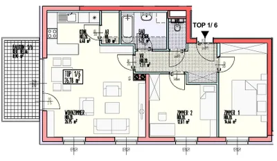3-Zimmer-Wohnung mieten in Sankt Pölten Land – 76,78 m², € 789 – Bild 2 von 6