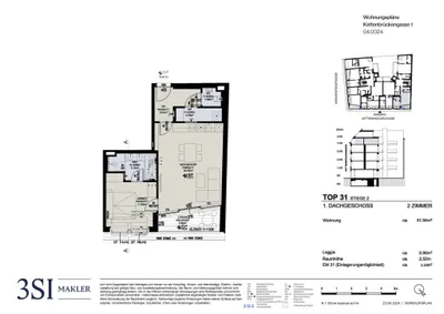 2-Zimmer-Wohnung kaufen in Wien – 51,94 m², € 749.000 – Bild 7 von 7