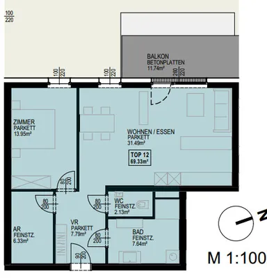 2-Zimmer-Wohnung kaufen in Mödling – 69,42 m², € 534.000 – Bild 4 von 12