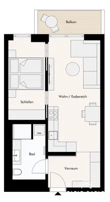 2-Zimmer-Wohnung mieten in Wien – 44,03 m², € 1.512 – Bild 9 von 25