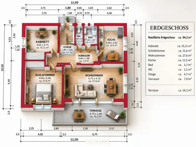 3-Zimmer-Haus kaufen in Mödling – 94 m², € 499.999 – Bild 11 von 11