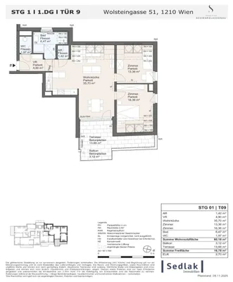 3-Zimmer-Wohnung kaufen in Wien – 80,18 m², € 520.000 – Bild 2 von 8